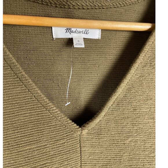 Madewell Olive Green Textured‎ Ponte Balloon Sleeve Mini Dress Size Small - Picture 7 of 10